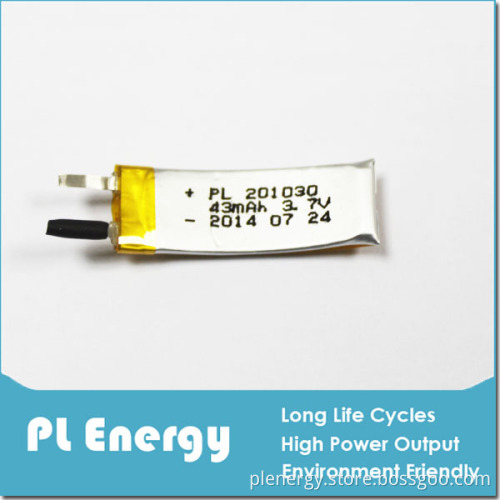 3.7V 43mAh Ultra Thin Curved Lithium Polymer Battery